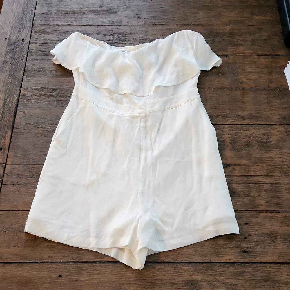 Naked Zebra Romper in White Size Small NWT